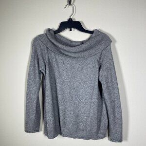 by Anthropologie Knit Sweater Womens Sz L Cowl Neck Off the Shoulder Long Sleeve
